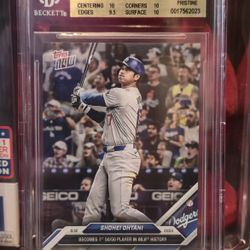 2024 Shohei Ohtani Topps Now #722, commemorates him becoming the first "50/50" player in MLB history. (BGS) Pristine 10