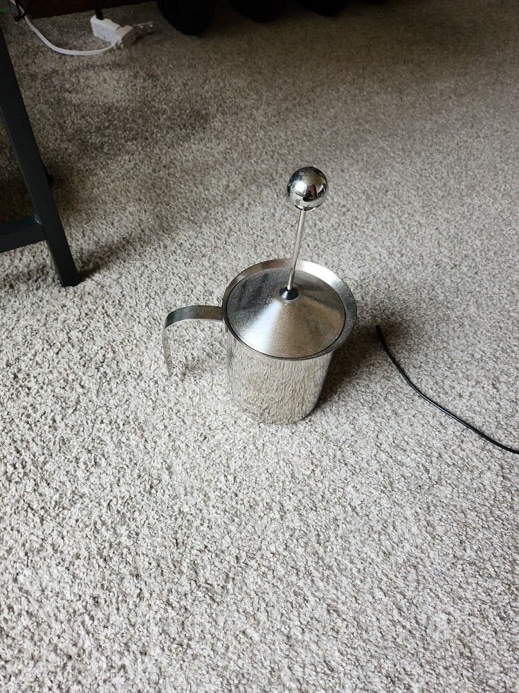 stainless steel manual milk frother