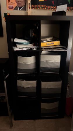 Black Cube Storage Shelf Unit