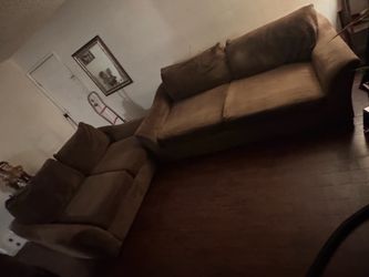 Brown Microfiber Sofa & loveseat OBO