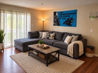 Gray Sectional Sofa with Chaise Lounge