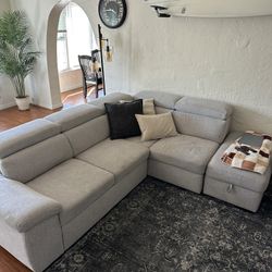 Light Grey Fabric 103" 3 Piece Sectional 