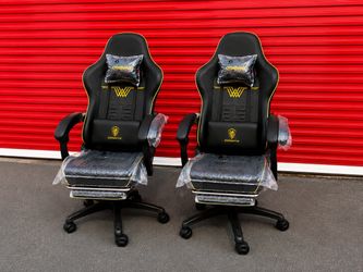 DDWINX Gaming Chair with Footrest – Set of 2