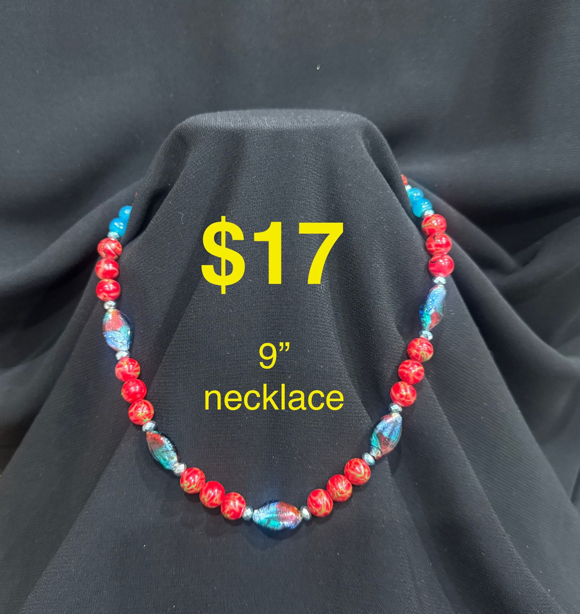 Chunky Murano Style Glass Necklaces for Women Pearl Necklace Statement Necklace Trendy Wedding Party Jewelry Accessories Christmas Stocking Stuffers,