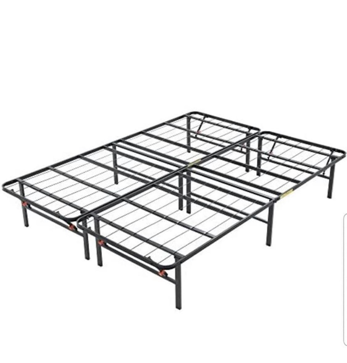 Zinus queen mattress with metal bed frame