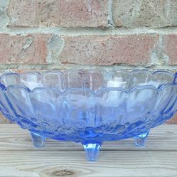 Vintage Indiana Glass Blue Glass Centerpiece 