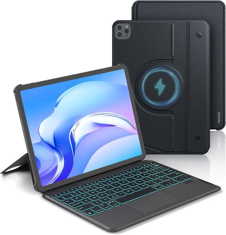 Nillkin Slim Folio Keyboard Case for iPad A16 11th 10th, Magnetic Case for iPad Air 11 inch