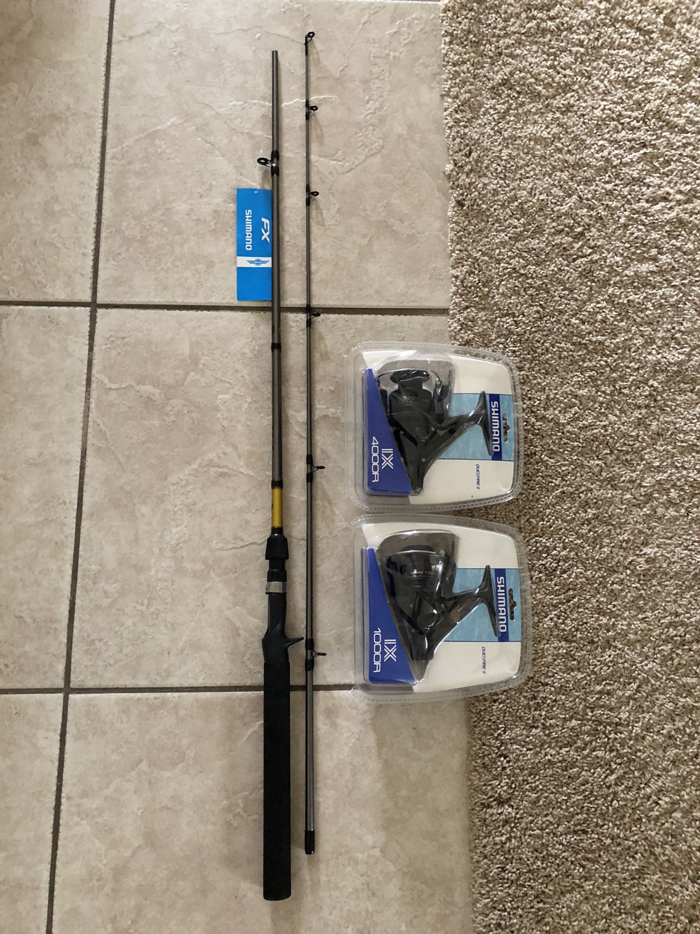 Brand new Shimano fishing rods and reels