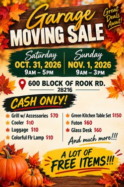 Moving Garage Sale