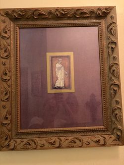 Vintage Greco Roman Female Figures Prints with Custom Ornate Gilt Gold Finished Frame Figure Art Print