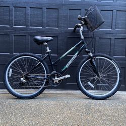 Black and Green Specialized Expedition Commuter Bike