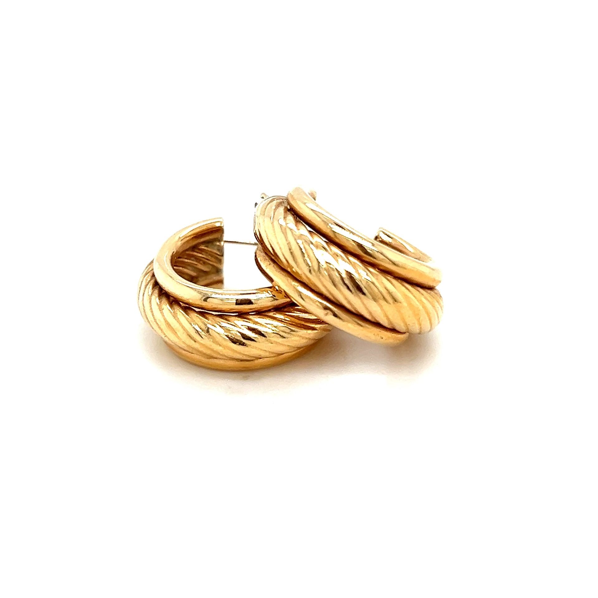 Thick 14k Gold Hoops Earrings