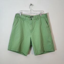 Nautica Classic Fit Flat-Front Chino Shorts Size:36 Color: Green