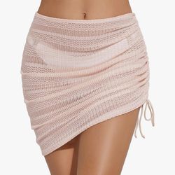 Light pink swim cover up skirt