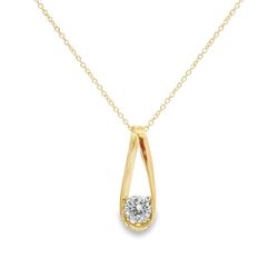 14K Yellow Gold Lab Grown Diamond Slider Necklace 