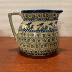 Boleslawiec-Poland-Handmade Pitcher #44 5 1/2“ X 8“ B33