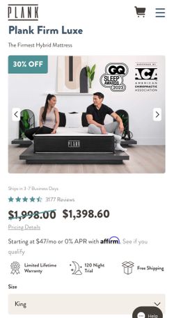 Plank Luxe Mattress and Foundation bedding frame