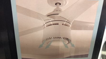 Hampton Bay Air Filtering 48 in. Integrated LED Indoor White Ceiling Fan with Light Kit and Remote with Color Changing Technology