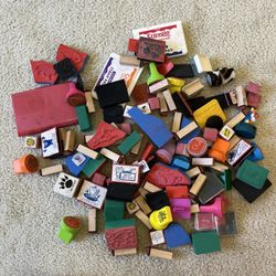 Assorted Wooden and Rubber Stamp Collection For The Classroom