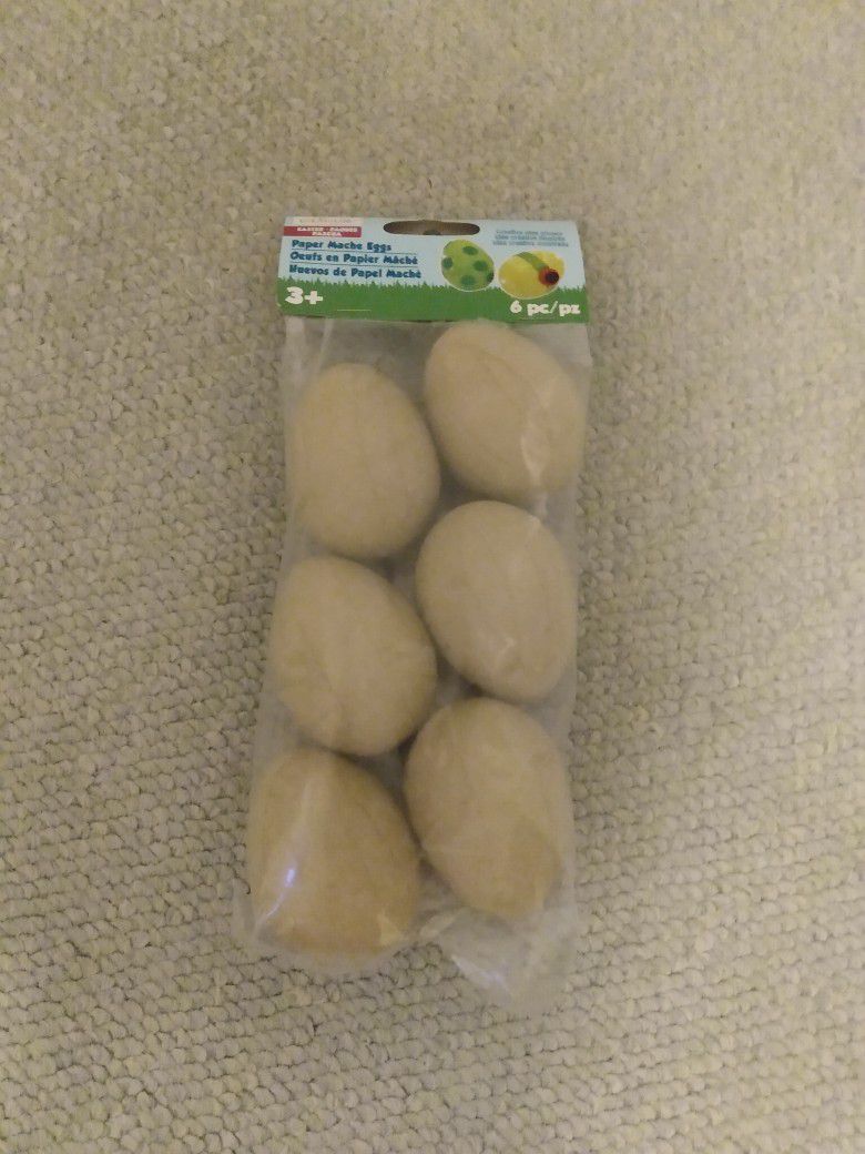 BRAND NEW IN PACKAGE CREATOLOGY PAPER MACHE EGGS 6 COUNT AGES 3+ 