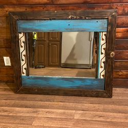 Handmade table bench and mirror