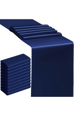Navy Blue Satin Table Runners
