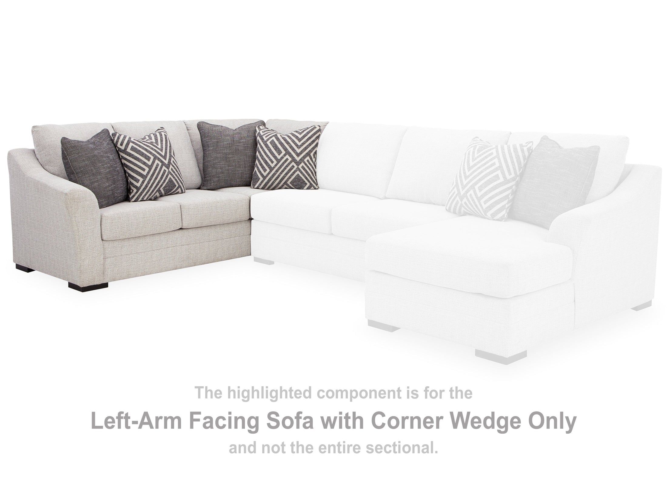 Koralynn Stone Left-Arm Facing Sofa with Corner Wedge 5410248