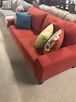 Nice New Red Couch More sectional, couch, and loveseat specials!