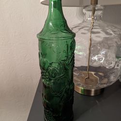 Mid century modern green fruit bottle 