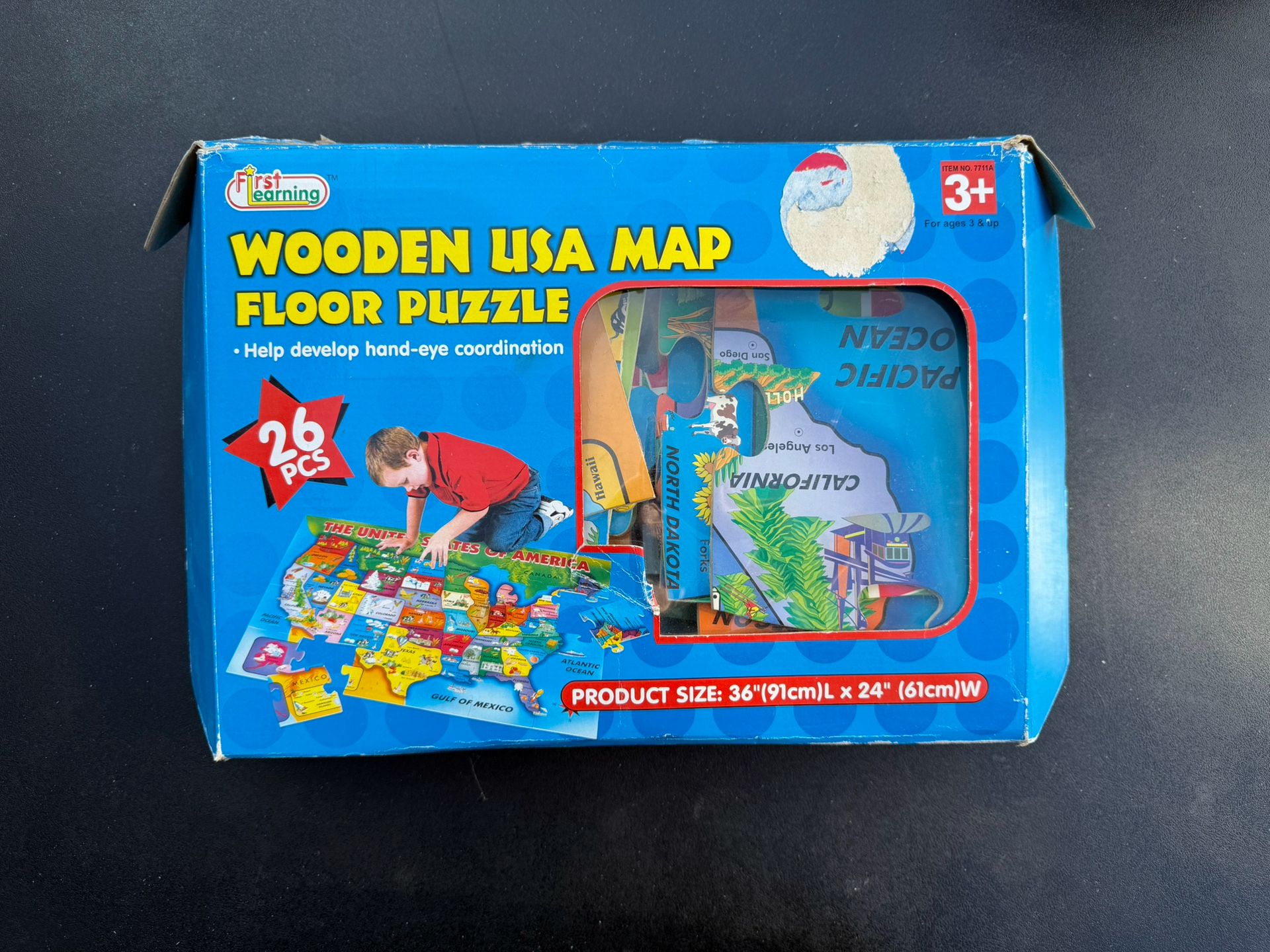 Wooden USA Map Floor Puzzle