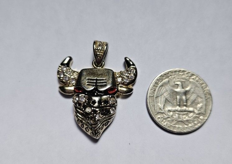 Red Eye Masked Bull Pendant
