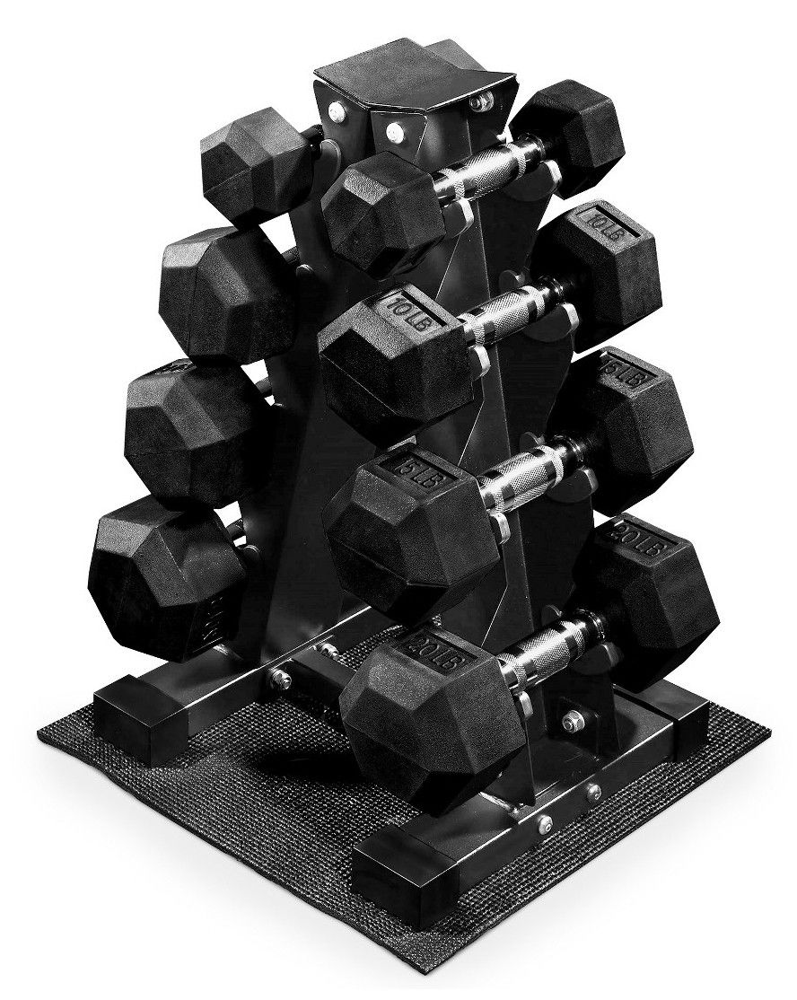 BRAND NEW Signature Fitness Dumbbell Set & Rack (5-20 lbs) - Home Gym Essential!