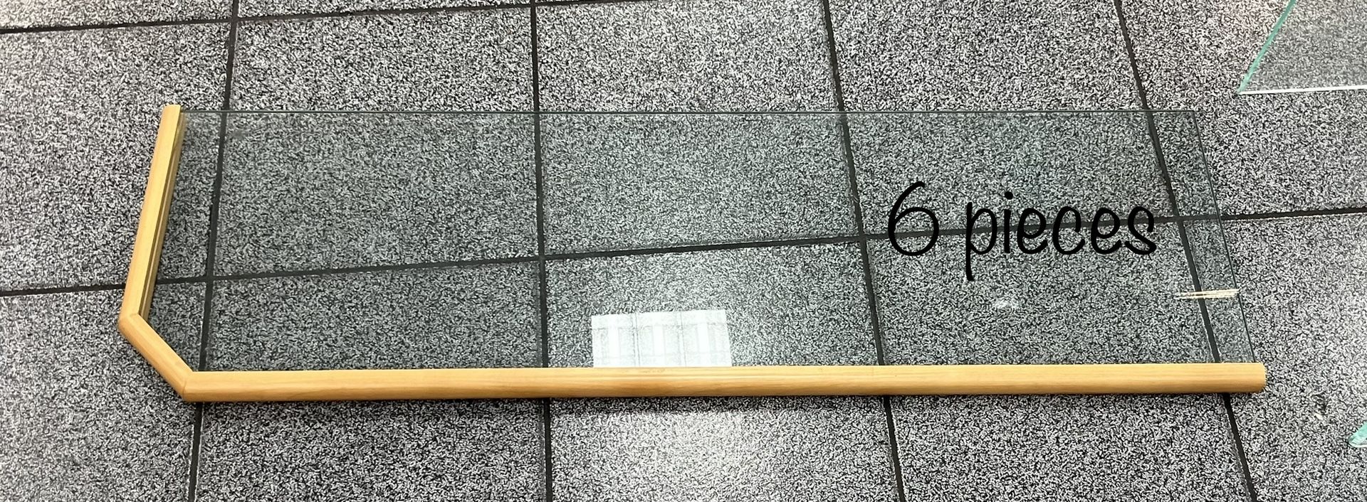 Wooden And Glass edged Hanging Shelves