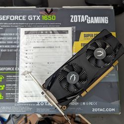 Zotac Geforce GTX 1650 - 4GB - $150 - Missing Small Bracket