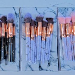3 Set Of Marble Makeup Brush Set.  Wholesale 