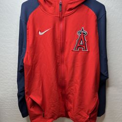 Nike Authentic Collection Los Angeles Angels Full Zip Therma Fit Hoodie Size L 
