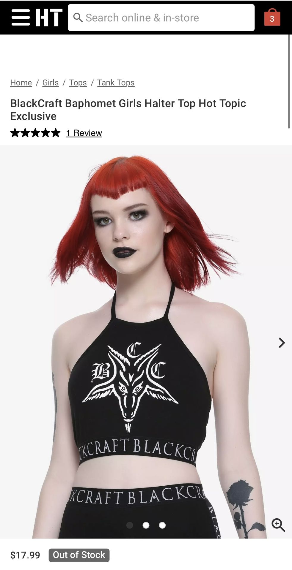 BlackCraft Baphomet Girls Halter Top  Hot Topic Exclusive Size 2XL