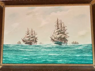 J Arnold painting - Whaling Fleet