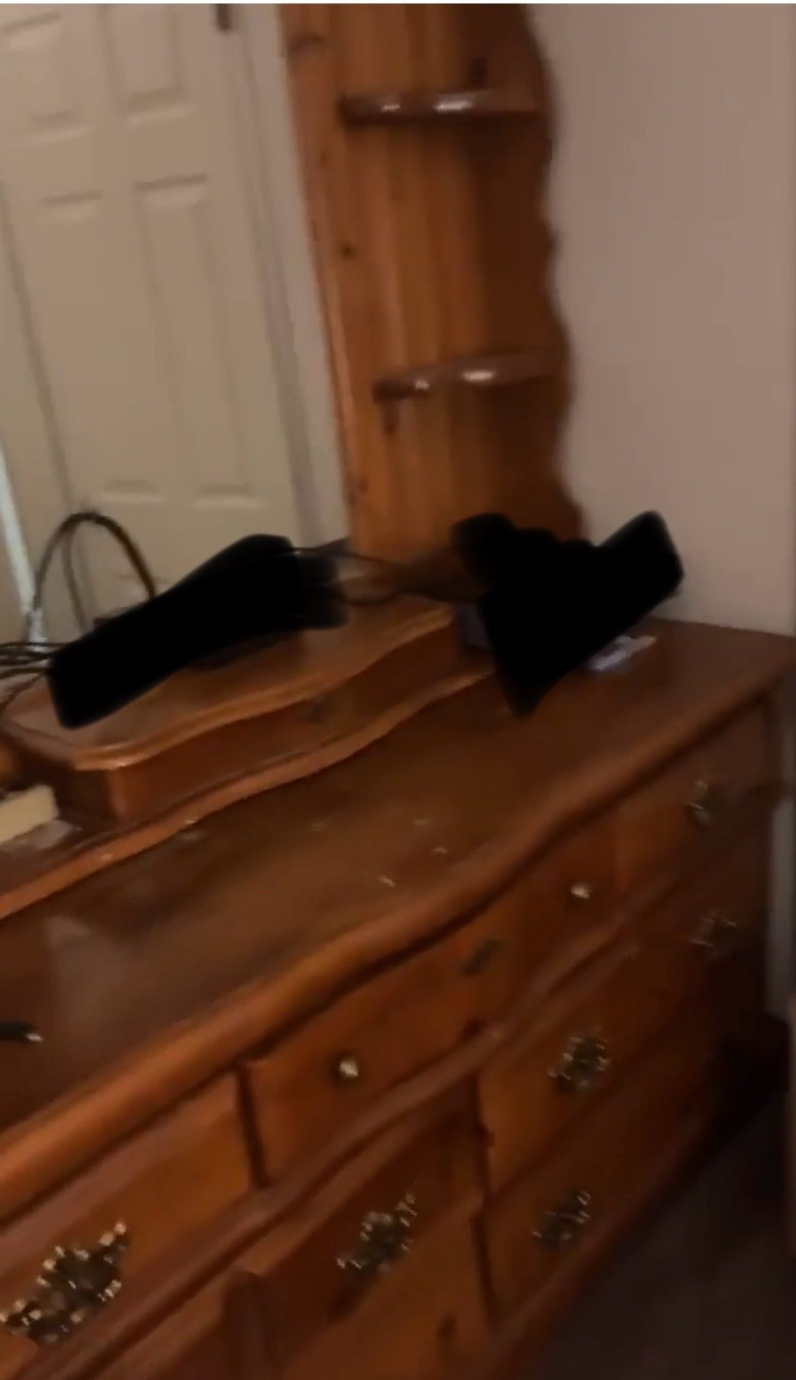 Big Oak Dresser With Mirror