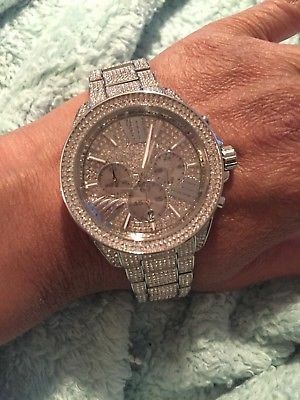 Michael Kors Womens MK6317 Wren Stainless Bracelet Watch Pave' Crystals