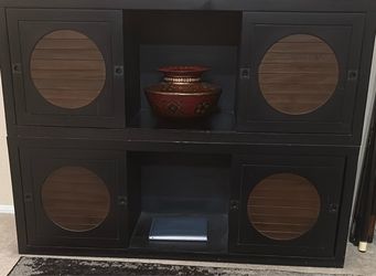 Rare Set of 4 Vintage Pier 1 Modular Stackable Media Consoles / Cabinets