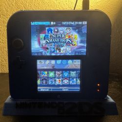 2DS (modded) with stand, charger, stylus