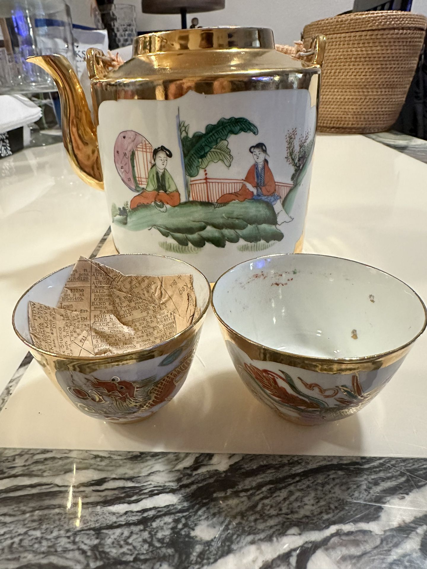 Vintage Chinese Porcelain Tea Set 