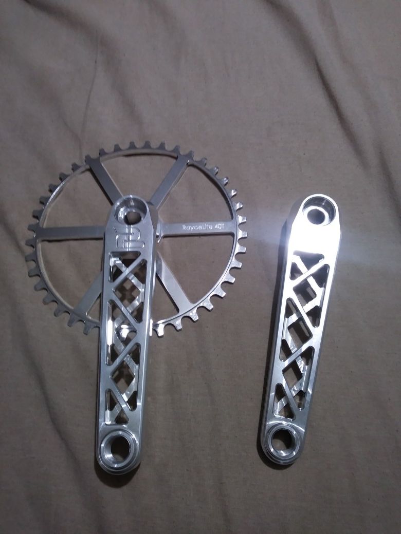 Round 2 bmx cranks with rennen 40t raycelite