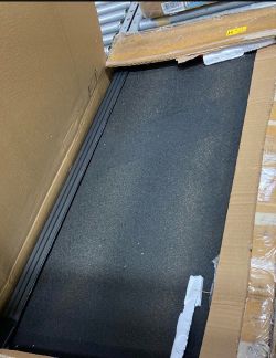 Black Rubber Floor Mat with Metal Frame