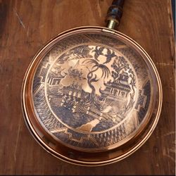 Vintage Japanese Copper Bed Warmer / Warming Pan with Wood Handle
