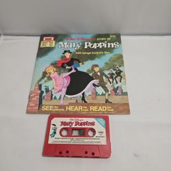 Walt Disney's Mary Poppins Vintage Read Along Book & Cassette Tape (HC)