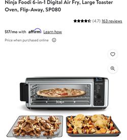 Ninja Foodi 6-in-1 Digital Air Fry, Large Toaster Oven, Flip-Away, SP080