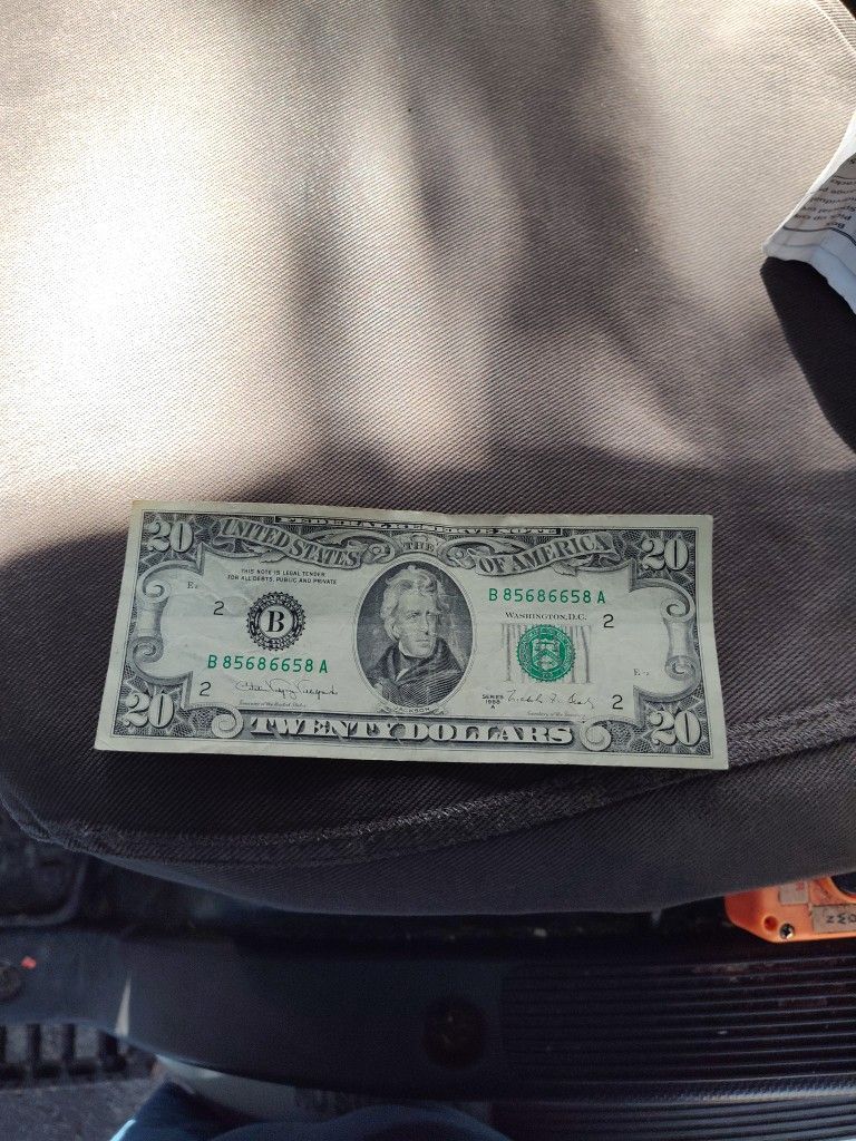 Rare A Series 20 Dollar Bill