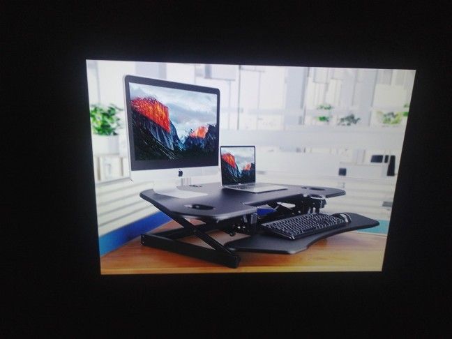 New Rocelco 48" Adjustable Desk Converter Sit Or Stand Dual Monitor Tabletop Computer Workstation